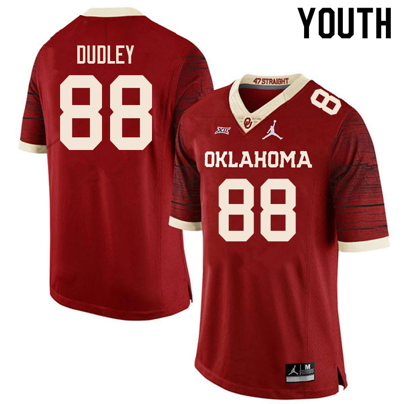 Youth #88 Dallas Dudley Oklahoma Sooners College Football Jerseys Sale-Retro